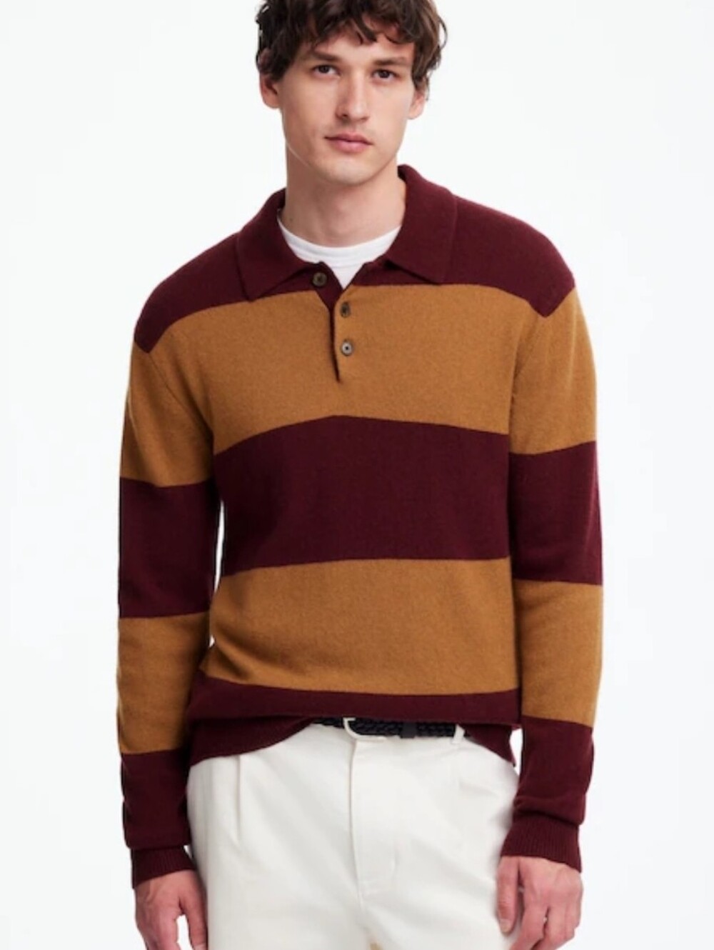 Madewell Small Rugby Sweater Wool Cashmere Polo Preppy Stripe Old Money NEW